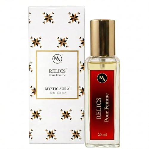 Image of MYSTIC AURA Relics Pour Femme | Eau de Parfum for Women | 20ml | Fruity Floral Fragrance | Long Lasting Luxury | Vegan & IFRA Compliant