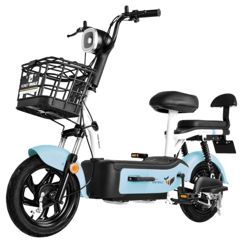 Motos, Outdoors HONEYWHALE U1s Bicicleta Electrica para Adultos, Bicimoto Eléctrica con Alarma, Máxima del Motor 650W, Velocidad Máxima 31KM/H, Autonomía 60-65KM, Baterías...