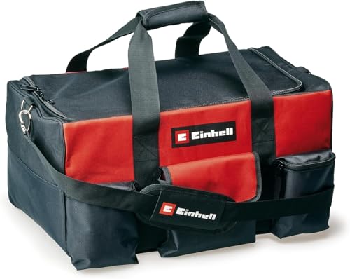 Einhell Bolsa 56/29 (para herramientas y accesorios, duradera con base reforzada, cinturón portador, asa de transporte, varios bolsillos y compartimentos)