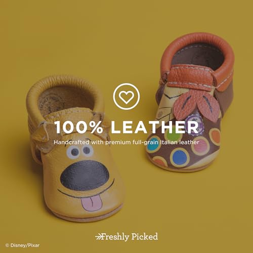 Freshly Picked Disney Russell & Dug City Mocc Infant Baby Crib Shoe - Soft Sole Size 1 Yellow4