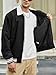 JEMLDL Men's Lightweight Jackets Spring Fall Fashion Casual Windbreaker Bomber Jacket Black Large