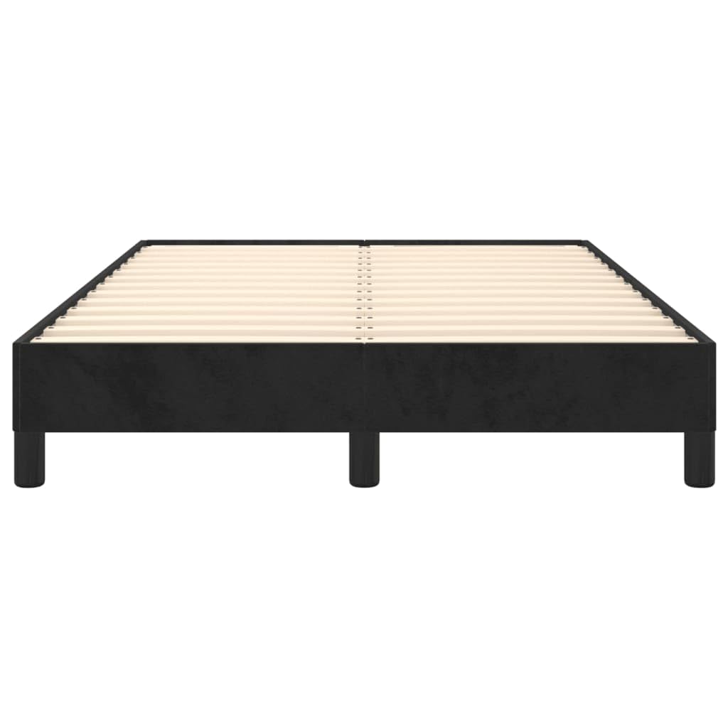 vidaXL Polsterbett, Bett Bettgestell mit Lattenrost, Schlafzimmerbett Doppelbett mit Stützbeinen, Bettrahmen Schlafzimmermöbel, Schwarz 120x200cm Samt