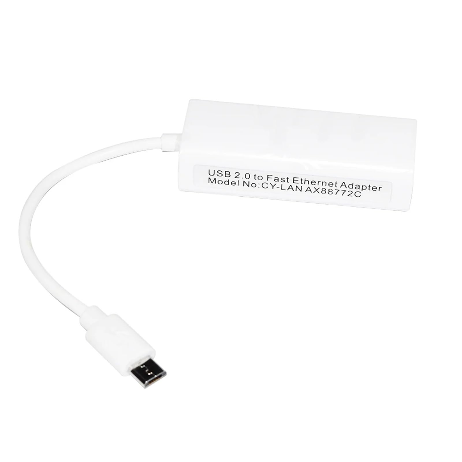 10/100M ASIX AX88772C Puce USB 2.0 ETHERNET Adaptateur Carte réseau USB 2.0 à RJ45 LAN GIGABIT Internet Adaptateur convertisseur for PC(Micro USB to RJ45)