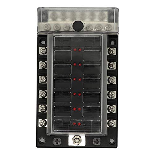 RuleaxAsi Porta-fusíveis de 12 vias para caixa de fusíveis terminal de porca de parafuso de 12 vias