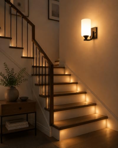 Image of Home Decor Wall Lights Glass Lamp Shade with Premium Finish & E27 Bulb Holder for Living Room, Bedroom, Balcony, Kitchen, Cafes | Decorative Night Lamps Fixtures | Elegant Wall Hanging Lights