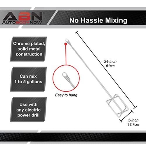 Abn Power Drill Mixer Attachment - Paint, Cement, Grout, Thinset Material Bucket Mixer 5In X 24In #TOP3