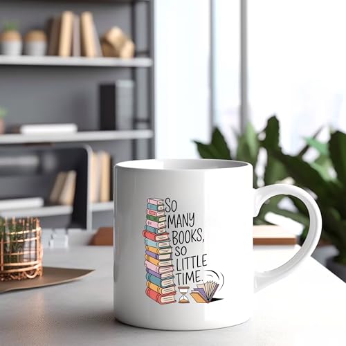 Taza de cerámica blanca Panvola 11 oz con diseño lector miniatura 5