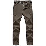 [YSENTO] トレッキングパンツ メンズ 速乾 ストレッチ 撥水 ベルト付き 山旅 アウトドアパンツ ロング丈 登山ズボン 多機能ポケット 山旅 キャンプ ハイキング ゴルフ 春夏秋 コーヒー XL