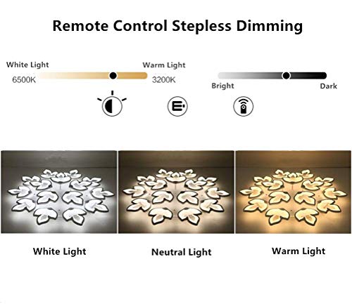 Plafonnier LED moderne feuilles érable pour éclairage chambre doux
