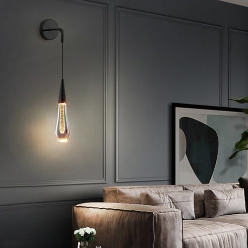 Luz de pared comedor LED cristal moderna aplique bronce con interruptor regulable 6