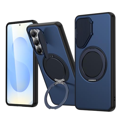 Étui Samsung Galaxy S26 Ultra bleu avec anneau de caméra et dos rigide magnétique