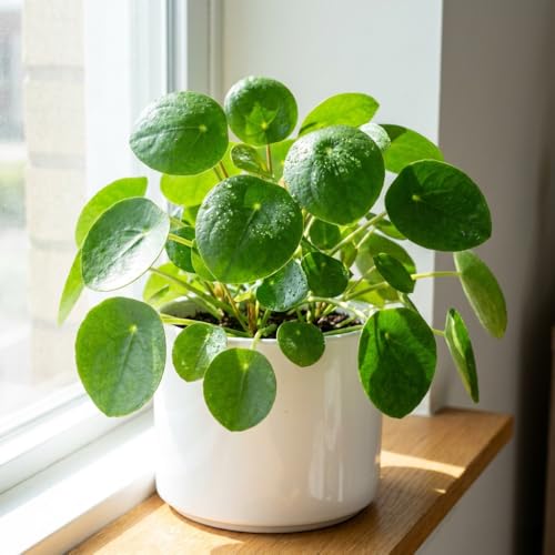 Money Plant Live Pilea Peperomioides Plant Live Money Plants Indoor Live 5 to 7 Inches Tall Easy Care Indoor Houseplant Modern Decoration