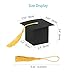 KATOOM 30pcs Graduation Sweet Boxes,6CM*6CM Doctoral Cap Shaped Gift Box Black Graduation Celebration Treat Sweet Biscuit Chocolate Box with Yellow Tassel for Ceremony Party