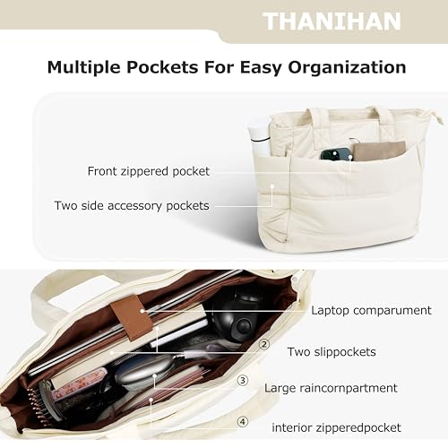 Image of Tote Bag for Women ,Travel Puffy Tote Bag For Women,Puffer Work Tote Handbag、Shoulder Bag Handbag for Travel, Work, Gym