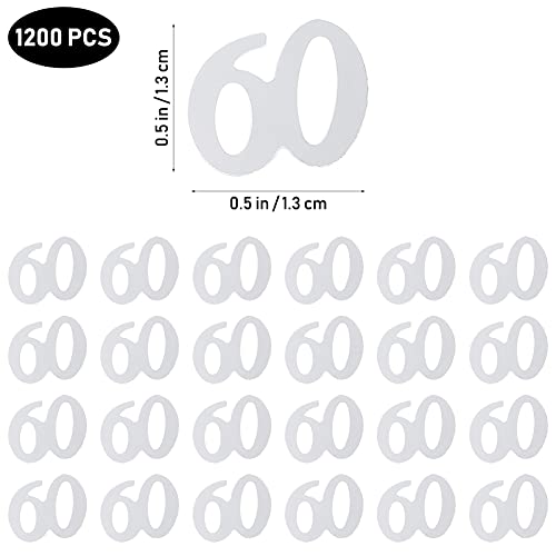 Amosfun 1200Pcs Number 60 Sequins Confetti Plastic Confetti For 60Th Birthday Party Anniversary Decoration(Silver) #TOP1