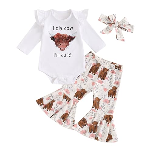 Image of Doisbetthsay Newborn Girl Outfits Fall Baby Clothes Long Sleeve Romper With Pants And Headband Cute Infant Clothing Set