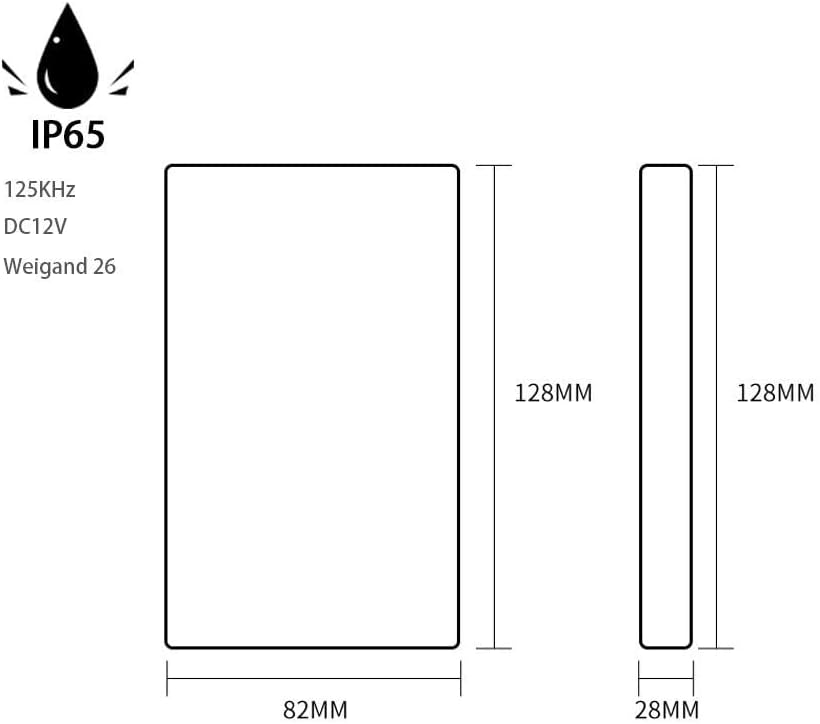 Metal Shell Waterproof 125Khz Wiegand26 EM Prox RFID Access Control Card Reader RF3-EM
