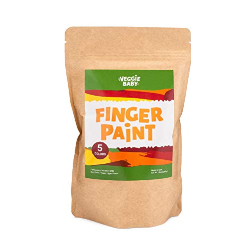 Veggie Baby Finger Paints For Toddlers, Vegan, Organic Baby Safe Coloring, Play, Colorful Eco Painting (5 Colors) #TOP1