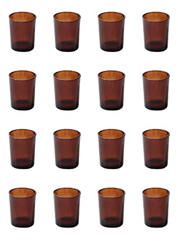 Serene Spaces Living Dark Amber Glass Votive Candle Holders, Ideal for Restaurant Tables, Aromatherapy, Set of 96