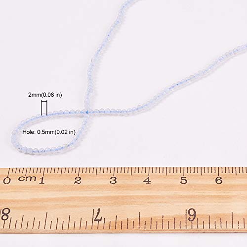 Airssory 2mm Natural Blue Lace Agate Loose Gemstone Beads Strands Faceted Round Ball Semi-Precious Stone Beads for Jewelry Making DIY Crafting Material - Image 4