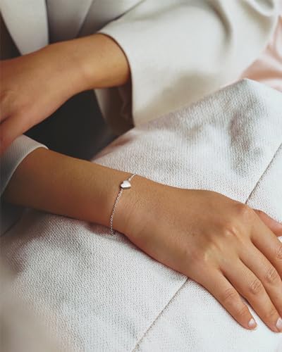 Image of Dainty Heart Bracelet Jewelry for Women Teens, Inspirational Gifts Ideas for Birthday Graduation Mothers Day