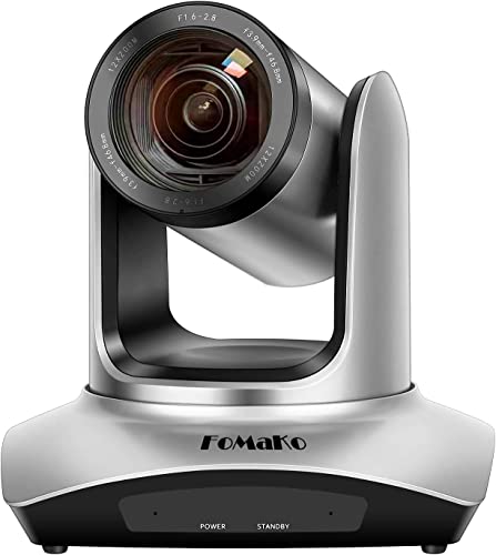 FoMaKo 12x HDMI USB PTZ Kamera mit 12x optischem Zoom,HDMI-Ausgang 1080p/60fps Kamera für Live Streaming von YouTube/Twitch/Events/Kirche, Kompatibel mit vMix, OBS (FMK12UH) Cover
