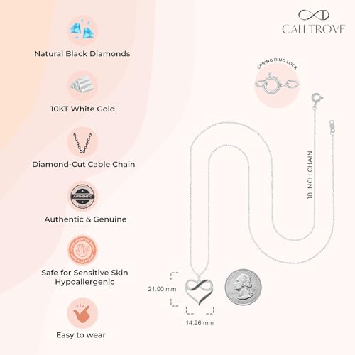 Cali Trove 1/4 ct & 1/20 ct Natural Black Diamond or Natural Champagne Diamond Infinity Heart Necklace for Women | 10KT Gold Infinity Pendant for Women | Jewelry Gift for Her in White or Pink Gold | Mother's Day Gifts4
