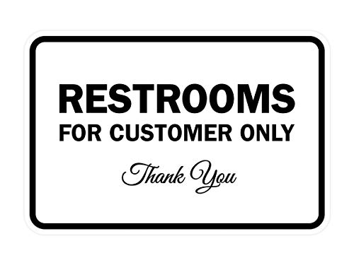 Panneau Restrooms for Customers à cadre blanc pour lisibilité maximale