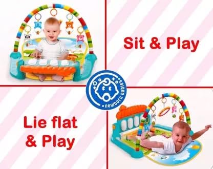 Image of Piano Fitness Rack - Interactive Baby Gym with Musical Keyboard and Activity Toys