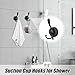 Strong Suction Cup Hooks - Reusable Removable Hook, Suction Hook for Bathroom, Vacuum Hanger Piece, Bath Robe Kit with Twist-Lock Suctioning Base, Power Grip Tool for Organization