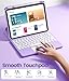 Harvopu for iPad 10th/11th Generation A16 Case with Keyboard, 360 Rotation Detachable Cover with Pencil Holder, Multi-Touch Trackpad, 7 Colors Backlit Keyboard for iPad (A16)/10th Gen (Light Purple)