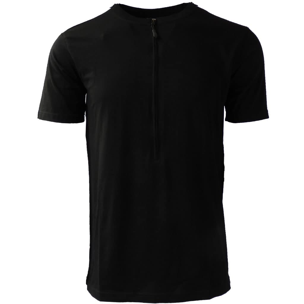 Men's Easy Port Access Chemo Shirts (2XL, Black)
