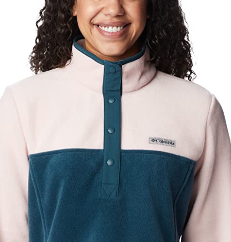 Image of Columbia Womens Benton Springs Half Snap II Pull Over Fleece Jacket, Dark Stone /Canoe /Vintage Blue, 3X