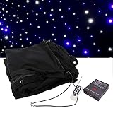 Cortina de cielo estrellado LED, 18 LED/pie cuadrado, fondo de terciopelo con control remoto y DMX, luces azules y blancas para decoración de escenarios, bodas, fiestas y estudios fotográficos.