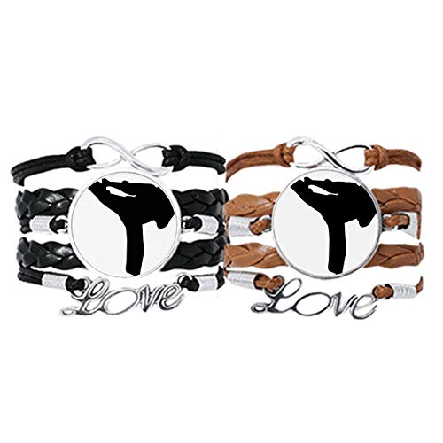 Pulsera Shaolin Kung Fu para parejas con diseño de cuerdas unidas