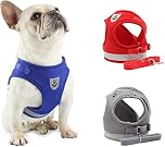 DARENYI Small Dog Harness and Lead - Adjustable Mesh Breathable Comfortable Puppy Harness for Walking, Red (Size M)