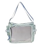 OYIWINMI Ita Bag - Mochila transparente con correa ajustable, ventana transparente, estilo japonés, gran capacidad para estudiantes, uso diario, escuela, compras, cosplay de anime, azul, M
