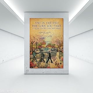 ICHU Poster décoratif sur toile avec inscription « The Beatles Love You Take » (60 x 90 cm) - Les Beatles, Paul McCartney, John Lennon, RIngo Starr, George Harrison ICHU Poster décoratif sur toile avec inscription « The Beatles Love You Take » (60 x 90 cm) – Image 7