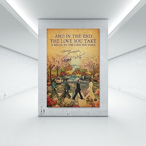 ICHU Poster décoratif sur toile avec inscription « The Beatles Love You Take » (60 x 90 cm) - Les Beatles, Paul McCartney, John Lennon, RIngo Starr, George Harrison ICHU Poster décoratif sur toile avec inscription « The Beatles Love You Take » (60 x 90 cm) – Image 8