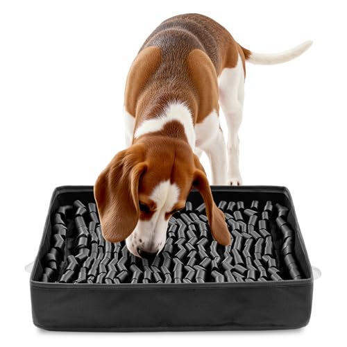 FunFurry Snuffle Mat for Dogs, Dog Puzzle Mat, Interactive Dog Toys for Enrichment,Sniff Mats with Non-Slip Backing,Suitable for Breeds and Sizes of Dogs (Black, 17" X 15") by FunFurry - Used condition - US$25.91