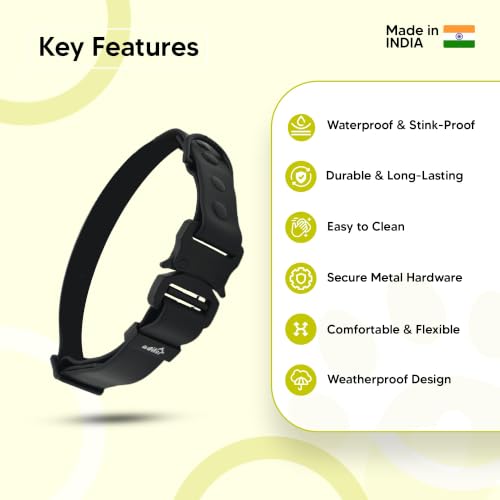 Image of Adil's Biothane Waterproof Dog Collar, Dog Leash & Collar Leash Combo | Heavy Duty TPU Coated Webbing | Adjustable Quick Release Buckle | Odour Resistant (Black, M-18, Collar only)