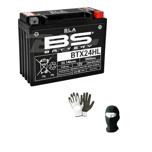 DESCRIZIONE E CARATTERISTICHE PRODOTTO: BATTERIA PRONTA PER L’UTILIZZO, COMPLETA, BISOGNA SOLO MONTARLA, GIA’ CARICA!! - BATTERIA BS ytx24hl-bs sla SIGILLATA ATTIVA -Sigillata/ermetica, -precaricata (attivata in fabbrica - Factory Activated) -12 Volt 21 Ah ampere -dimensioni: 205x87x162 mm - Tipo Tecnologia SLA - Potenza di avviamento (CCA) 350 A - peso 5,25kg -NEL TITOLO INDICHIAMO IL MODELLO SPECIFICO PER LA TUA MOTO, SCOOTER O QUAD!!