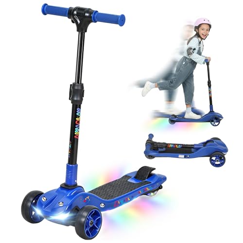 AIYAPLAY Trottinette électrique pour Enfants Pliable, Trottinette électrique 6+ Ans, 3 Roues, démarrage zéro, Vitesse maximale 8 km/h, lumières LED...
