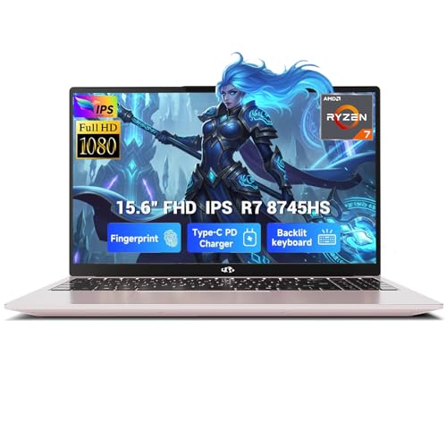 Image of NIMO 15.6 inch IPS FHD Light-Gaming-Laptop, AMD Ryzen 7 8745HS 16GB DDR5 RAM 1TB SSD (8C /16T, up to 4.9 GHz Beat R9 7940HS) Radeon 780M GPU 100W Type-C Backlit Keyboard Fingerprint, for Students & Gamers