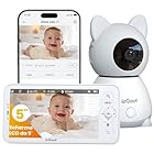 ieGeek Cámara Vigilancia Bebes 5" 2K/3MP, Baby Monitor con Vista 360° PTZ, Detección Movimiento y Llanto, Audio Bidireccional, Visión Nocturna, Temperatura, Regalo Recién Nacidos​