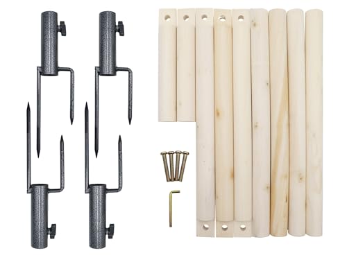 Image of Large Chicken Perch Toy for Coop, Wooden Chick Perch Stand with Metal Ground Plug, Chicken Coop Backyard Poultry Accessories, Suitable for Poultry Rooster Chicks Large Bird Parrot