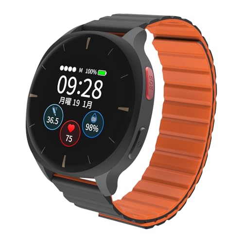 Audar E2 シニアスマートウォッチ - 転倒検知とSOS機能、24時間健康モニタリング、IoT AIウェルビーイングレポートと健康履歴、クラウドダッシュボード、スマートフォン/アプリ不要