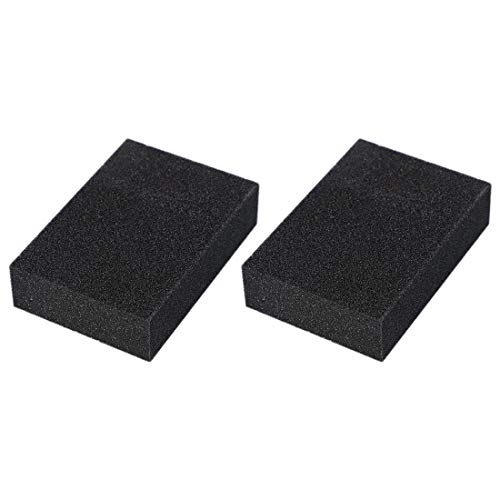 sourcing map 2pcs Scouring Pads Non-Scratch Scouring Sponge Scrub Pads 4 x 2.8 for Scouring Kitchens, Dishwashing, Black