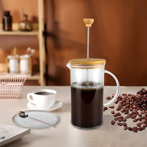 Image of French Press Coffee Maker - Coffee Brewer For Home - Portable Machine - Coffee Filter Machine - Tea Maker Mug, Stainless Steel & Borosilicate Glass, Lightweight & Durable [Pack of 1]