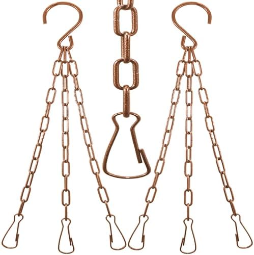MOMFEI Black Hanging Basket Chain Hooks,3-Point Plant Hanging Chains For Bird Feeders, Planters